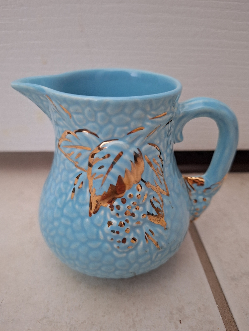 Vintage Wade Golden Turquoise Creamer Pitcher
